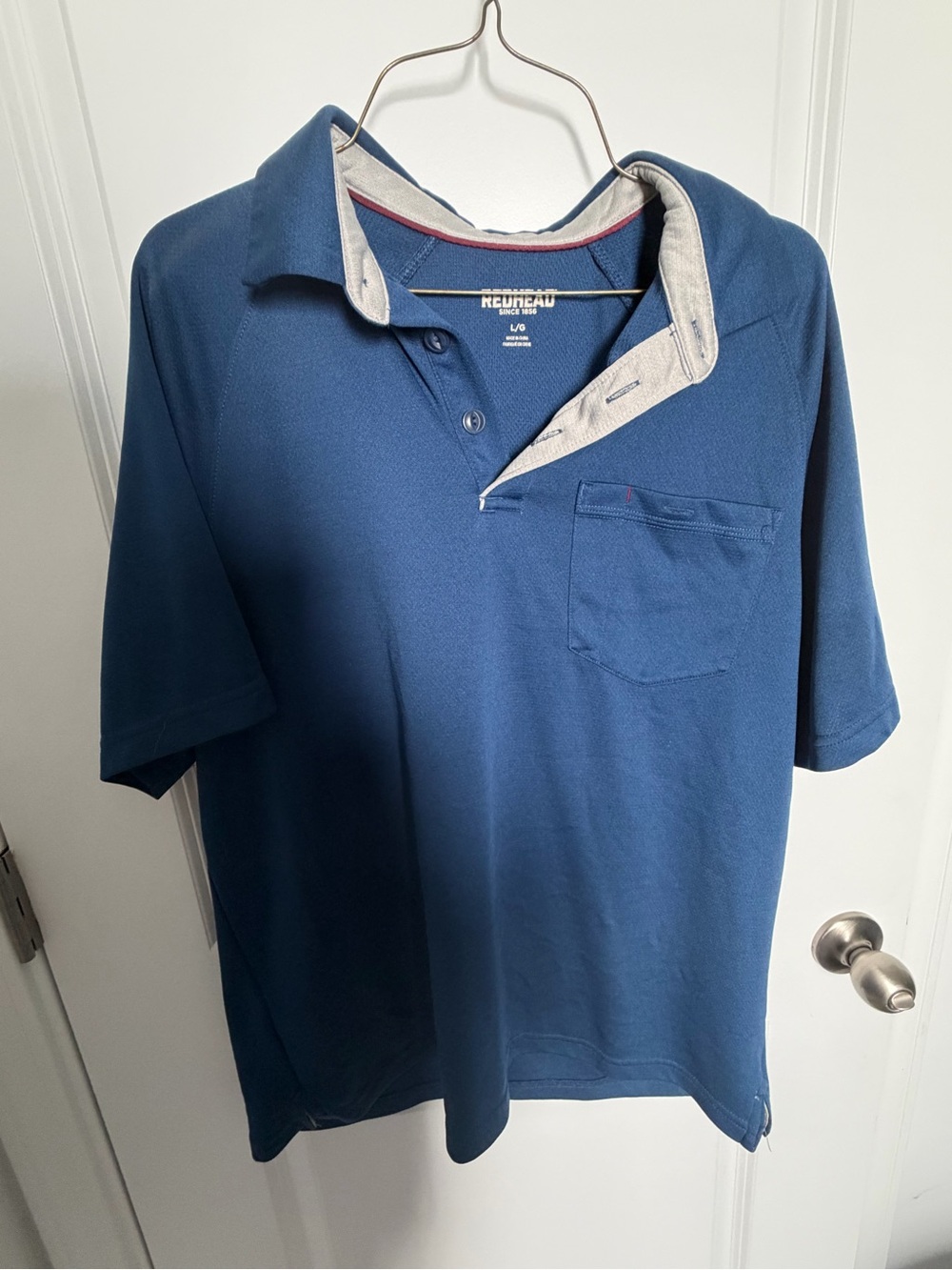 RedHead Men's Navy Blue Polo with Contrast Inner Collar
